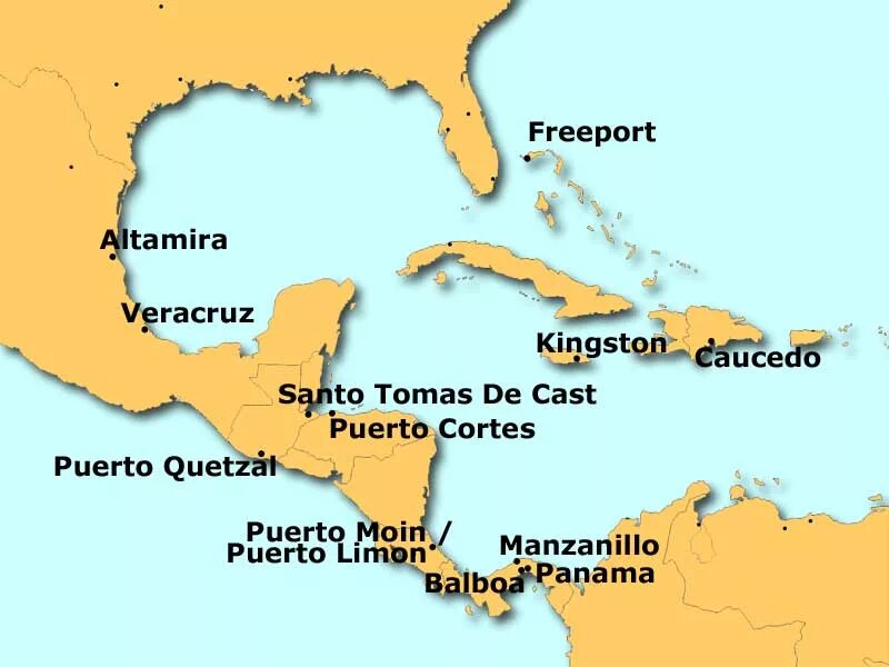 Крупные Порты Северной Америки на карте. Морские Порты Латинской Америки на карте. Морские Порты Северной Америки на карте.