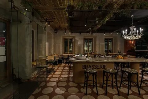 Модная эклектика в интерьере московской брассерии - проект бюро Archpoint.