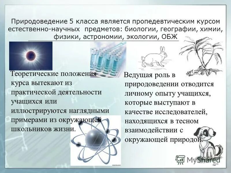 Естественно научные предметы 5 класс