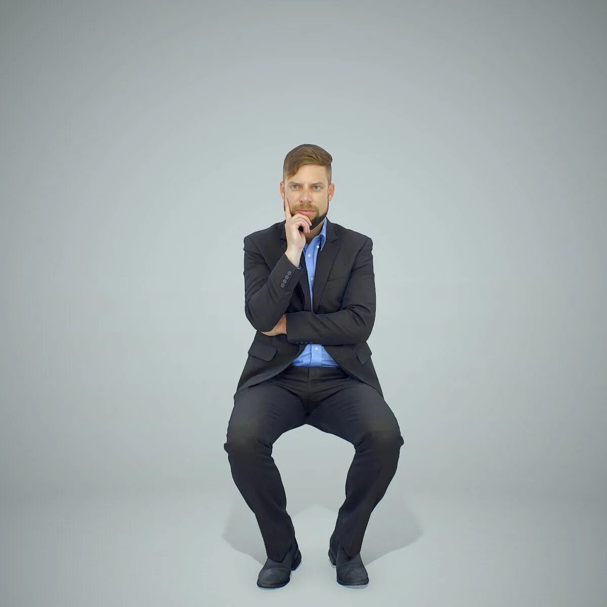 Man think 3. Businessman sitting. 3d model Business men. Man thinking 3d model. Free businessman Triggered 3d model.