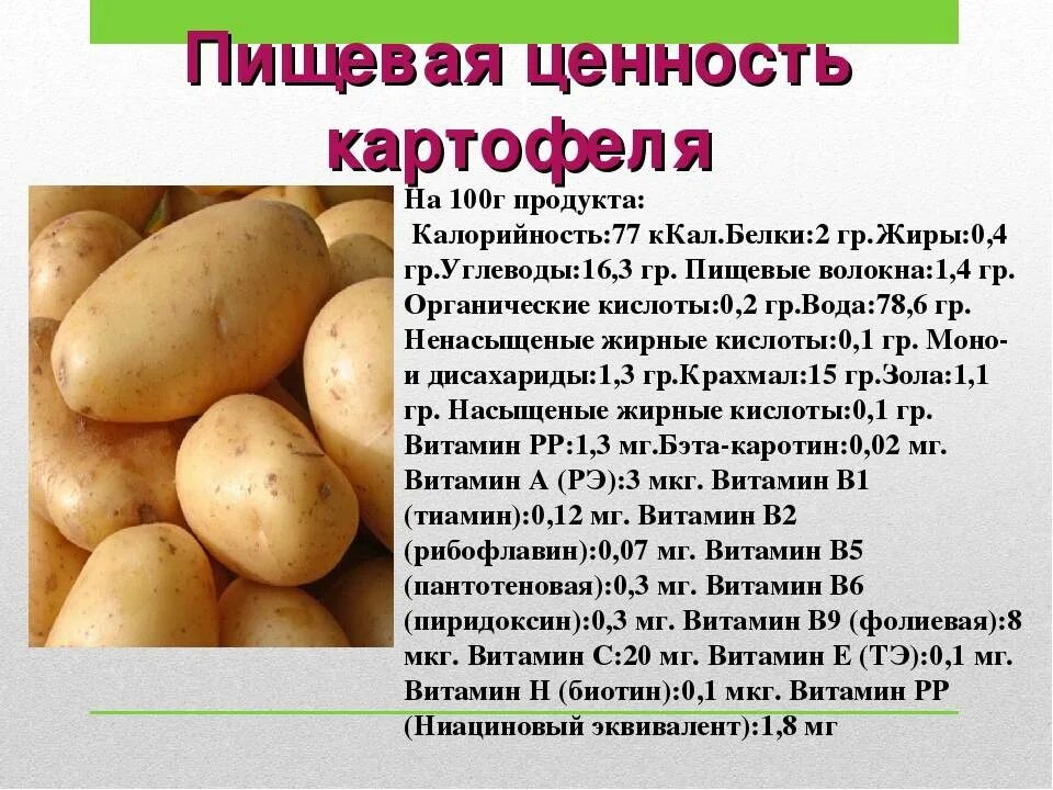 Что потребляют в пищу у картофеля. Пищевая ценность картофеля на 100 грамм. Энергетическая ценность 100 г картофеля. Картофель пищевая ценность в 100г. Картофель питательные вещества в 100г.