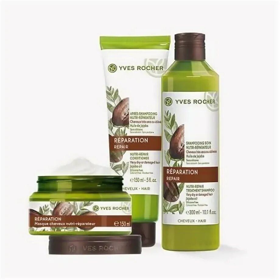 Yves Rocher reparation Repair маска. Ив Роше средства для волос. Маска для волос Yves Rocher reparation. Yves Rocher бальзам для волос. Шампунь маска бальзам последовательность