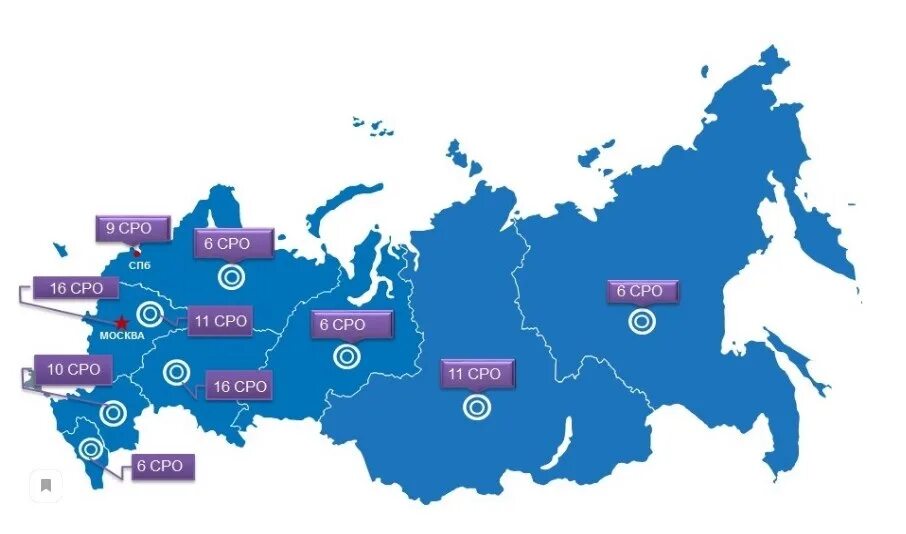 СРО написано на карте России. Саморегулируемые организации в россии