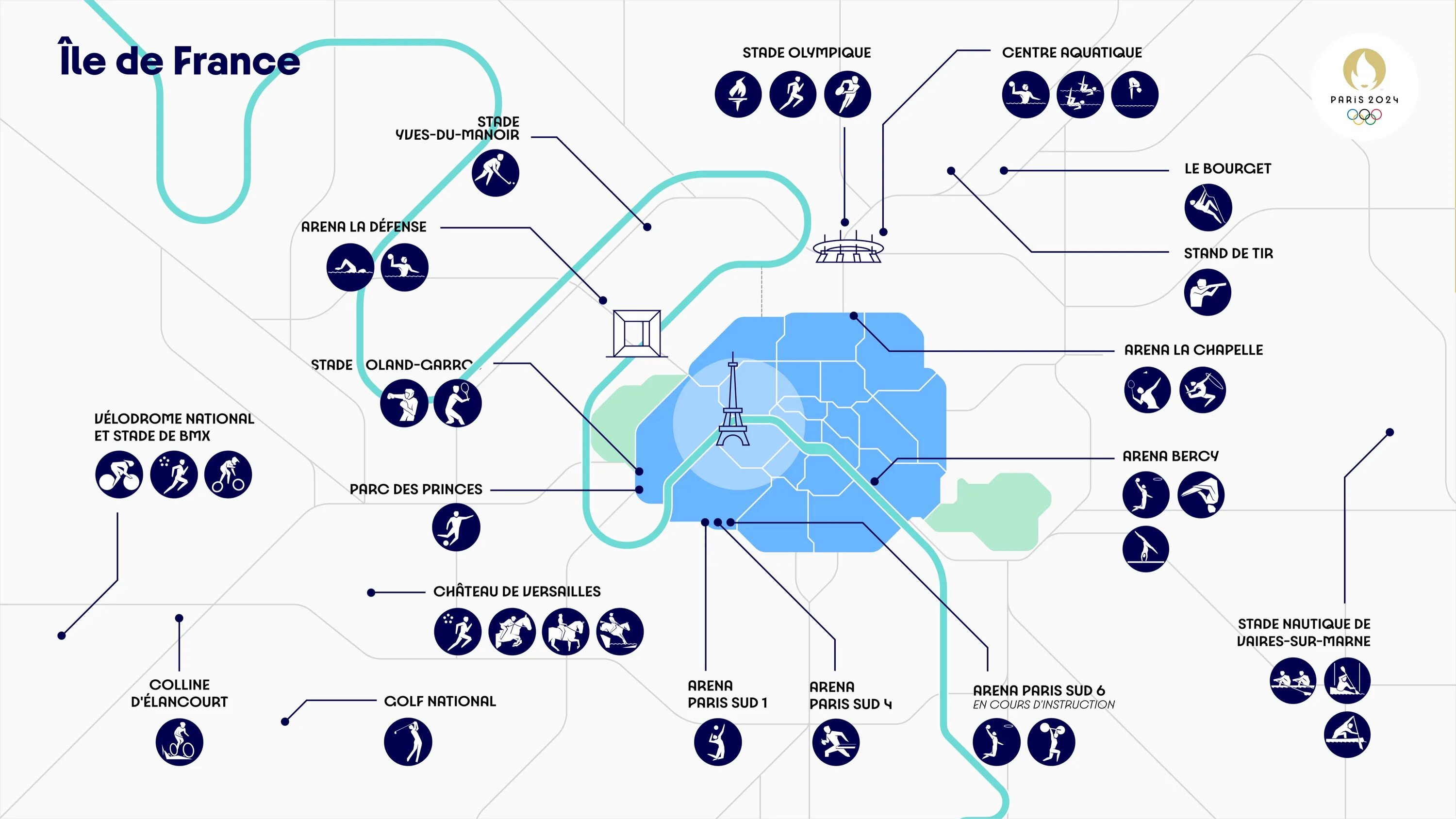 Олимпийские объекты в Париже 2024 на карте. Олимпийская айдентика Париж 2024. Олимпийский стадион Париж 2024. Олимпийские символы Париж 2024.