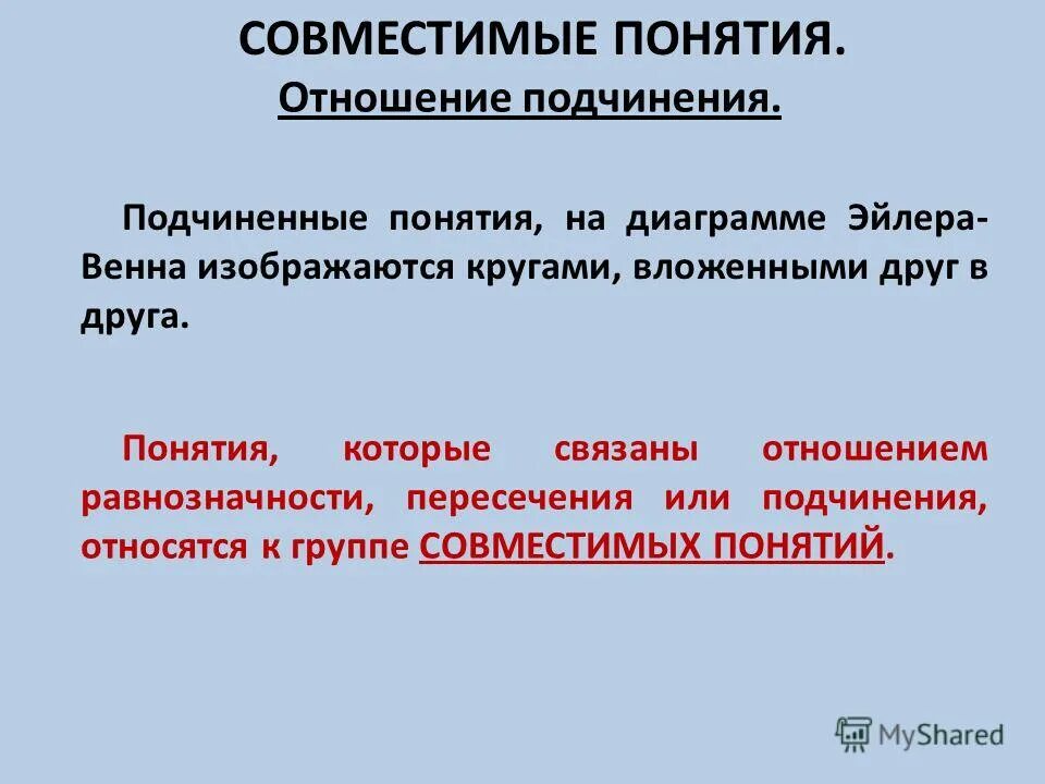 Подчиненные и подчиняющие понятия