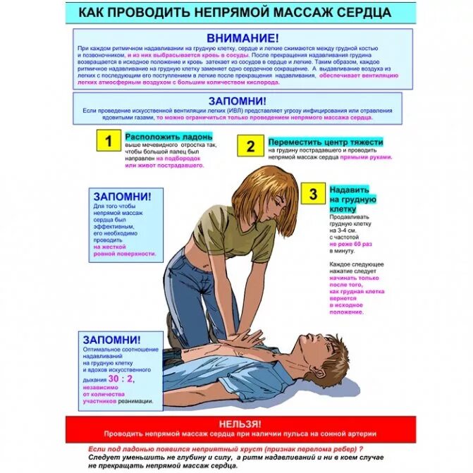 Массаж сердца первая помощь алгоритм