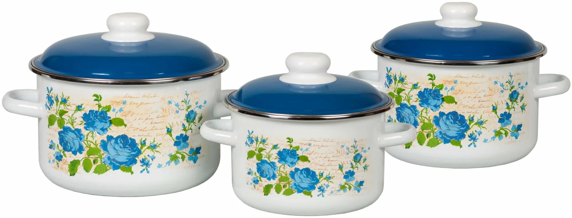 Набор кастрюль стальэмаль 1с144 6 пр. Набор "белые ночи"-1(сфер. Набор эмал 3 пр сфер болоньезе-1-экстра. Профил. 3 4л.