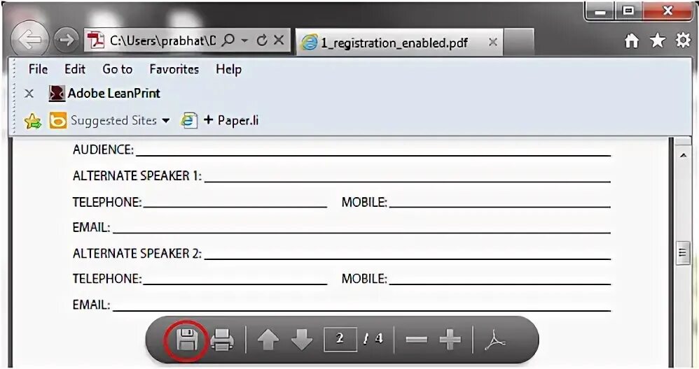 Заполнение pdf