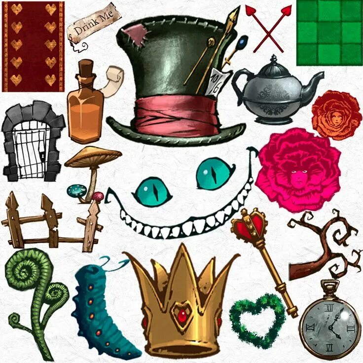 День рождения в стиле алиса в стране чудес. Кроссовер дисней alice wonderland. Алиса в стране чудес предметы. Герои алисы в стране чудес рисунки. Наклейки алиса в стране чудес.