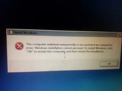 The installer has encountered an unexpected