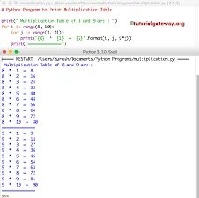 Python Multiplication Table For Loop - Python Multiplication Table ...