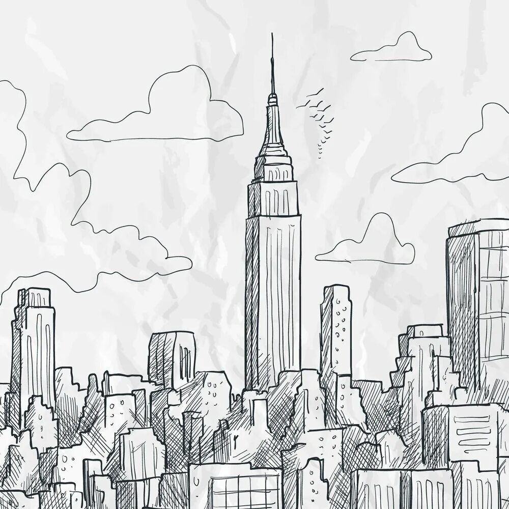 Город простым карандашом. Нью Йорк зарисовка. Рисунок гррлда. Город рисунок карандашом. Город рисунок карандашом лёгкий.