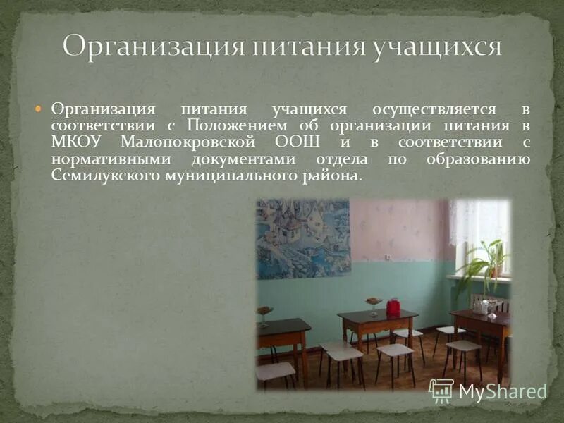 Организации питания обучающихся в общеобразовательных учреждениях. Организация питания учащихся.