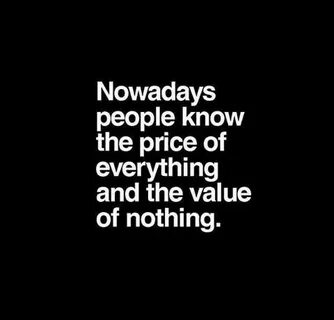But nowadays people