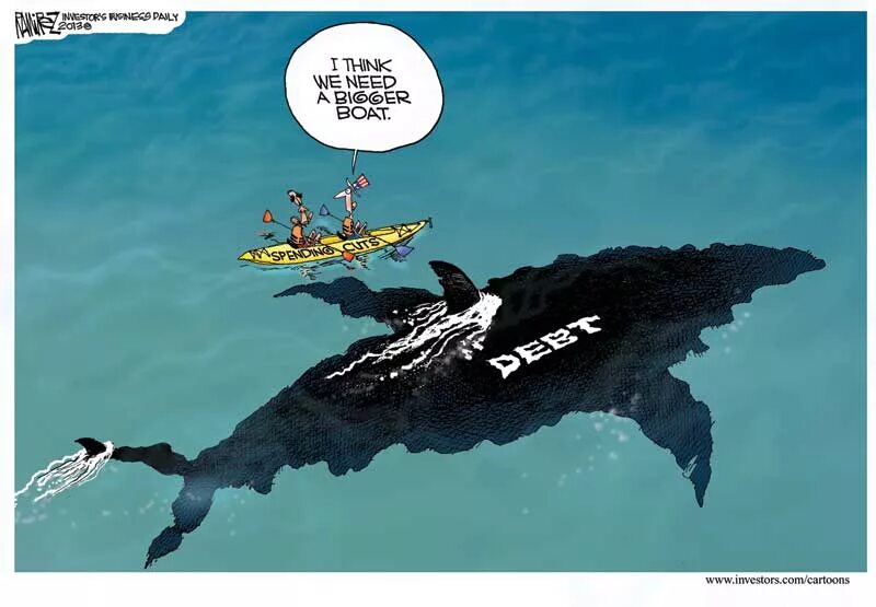 Need big. Michael ramirez cartoons. we`ll need a bigger boat.