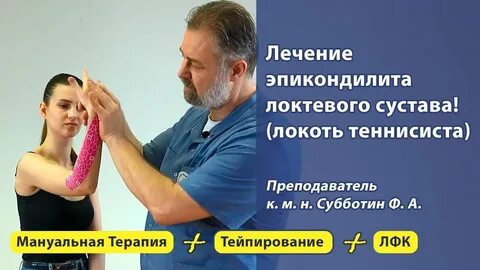 Схема тейпирования локтевого сустава