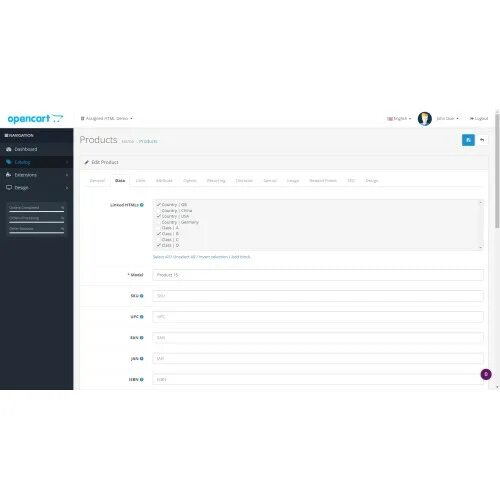 Opencart html. Opencart html