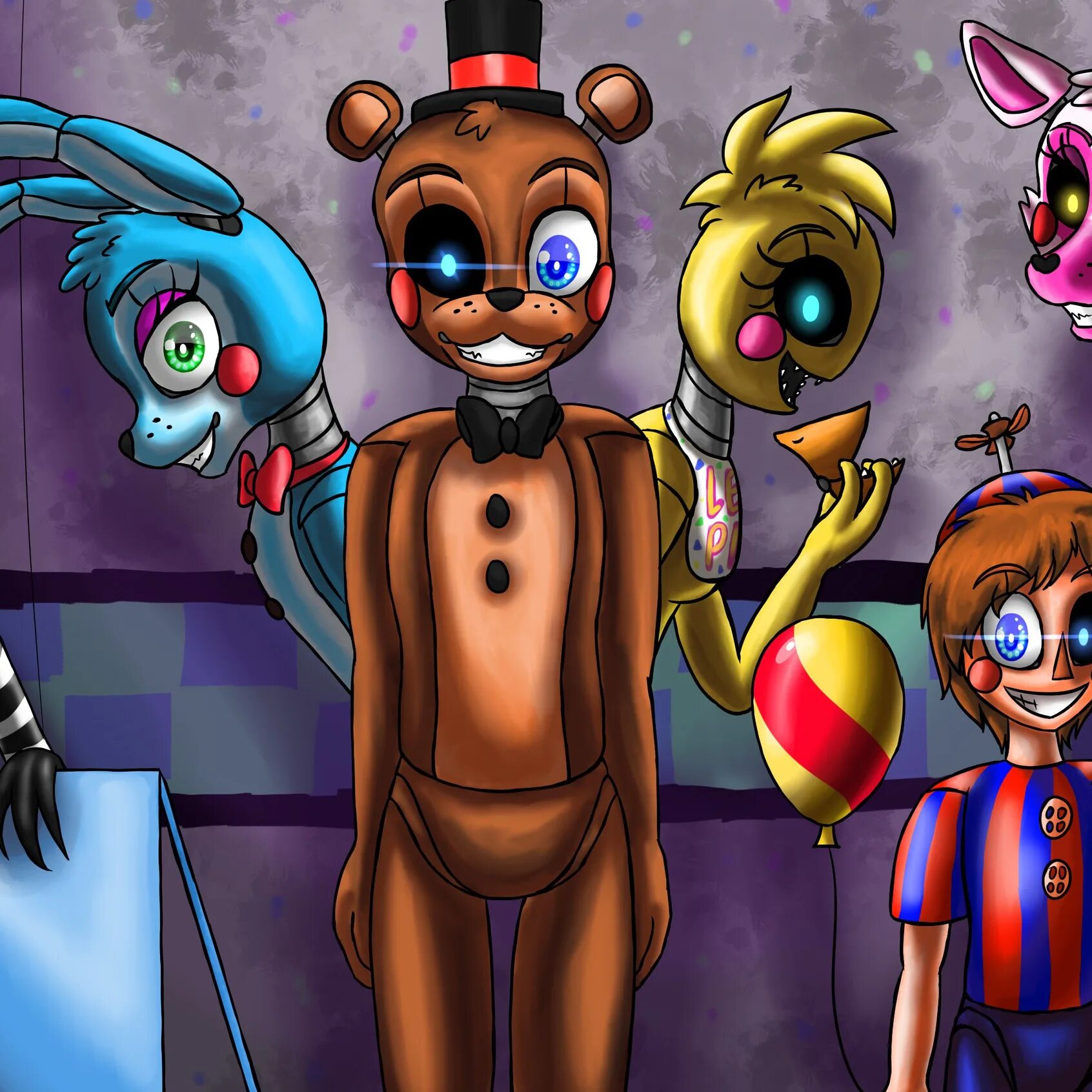 Five Nights at Freddy’s. АНИМАТРОНИКИ. АНИМАТРОНИКИ мультяшка. Какой фнаф 2