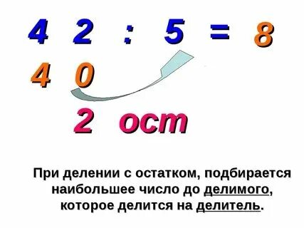 Деление с остатком конспект урока 6 класс