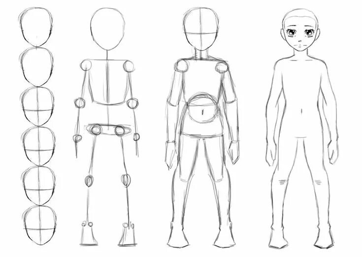 How to Draw a Basic Manga Character for Poses Anime character drawing, Drawing p