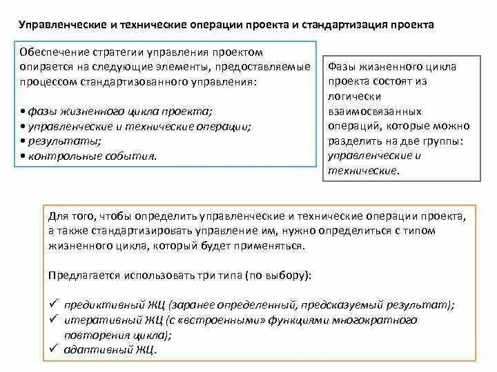 Технические операции управления. Операции проекта пример. Виды проектных операций. Технические операции примеры. Стандартизация проекта.