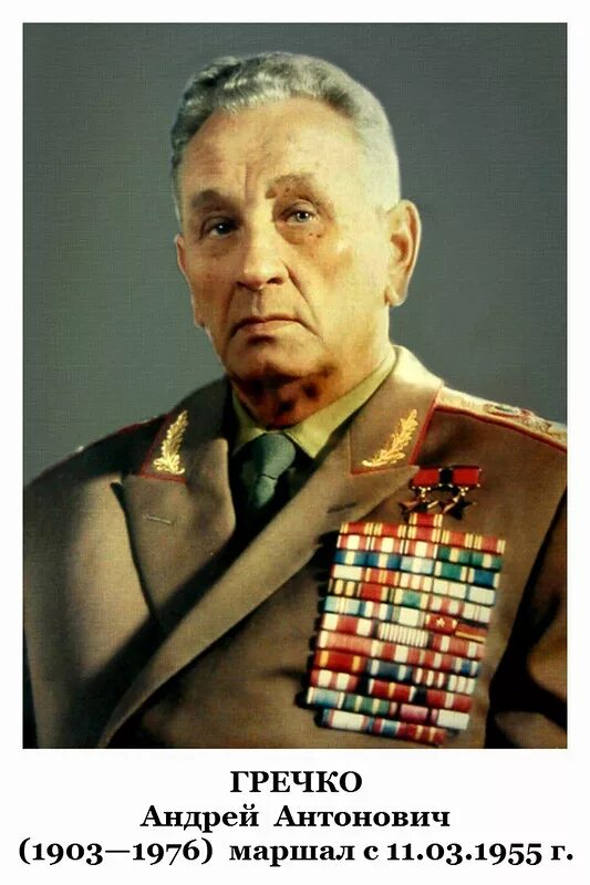 Первому звание маршала советского. Гречко министр обороны СССР. Маршал Гречко.