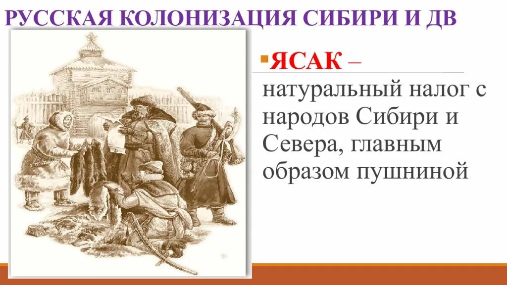 Что обозначает слово ясак. Колонизация Сибири. Налог с народов Сибири. Натуральный налог с народов Сибири и севера. Русская колонизация.