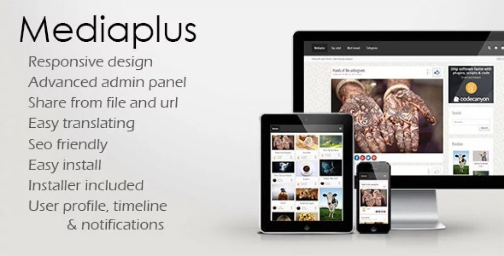 Media script. MEDIAPLUS. Media sharing. Premium Media script.