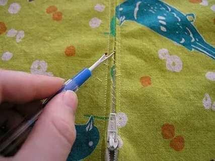 Вшить молнию в подушку
