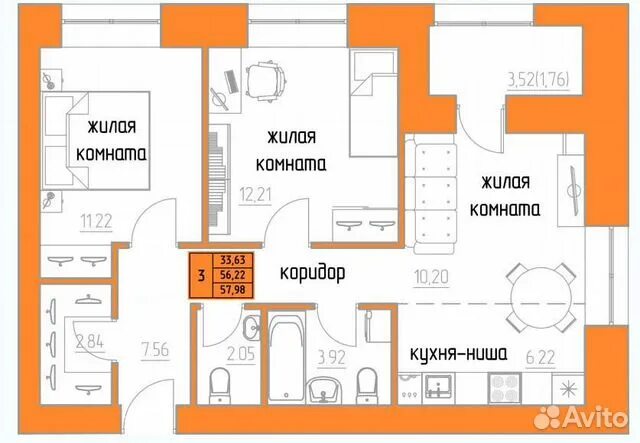 4-к квартира, 114 м2, 1 эт. в Кирове