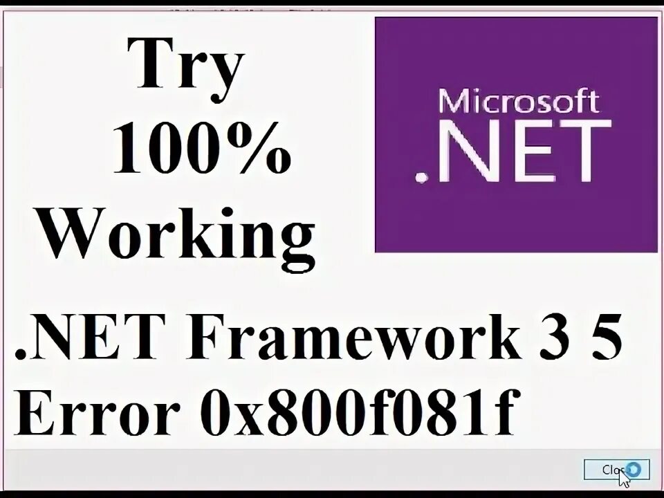 Net framework 3.5 0x800f081f. Net framework 3.5 0x800f081f