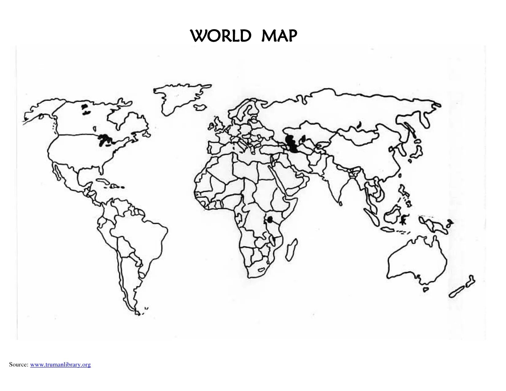 Outline Map of the World with Antarctica - Robinson projection Free Vector Maps