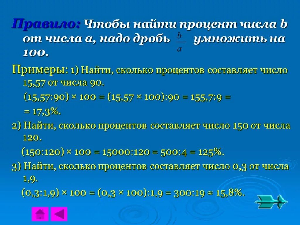 Правило нахождения процента от числа. Процент от числа примеры. Найти сколько процентов составляет число от числа. Правила нахождения процентов.