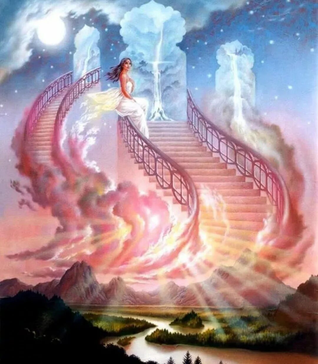 Небесная лестница. Лестница ведущая в небо. Лестница на небеса. Рай Небесный. Любовь на небесах дорогие небеса