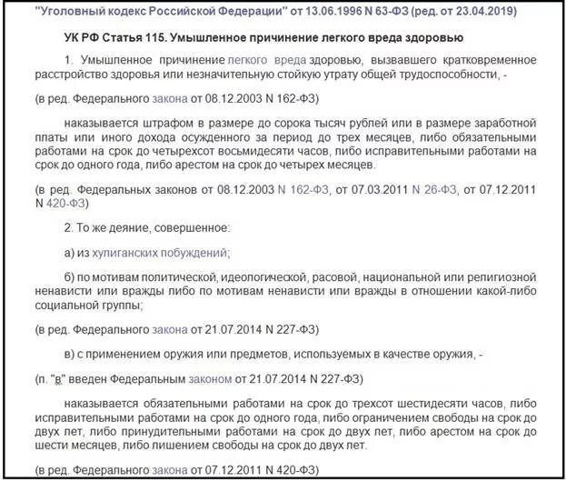 Ст.115 уголовного кодекса РФ. Ст 115 УК РФ. Ст 115 ч 2. Статья 115 часть 1 УК РФ. Причинение легкого вреда ук рф