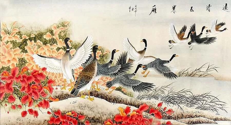 Птица по китайски слушать. Хуа-Няо древний Китай. Китайская живопись Хуа Няо. Древняя китайская живопись Хуа Няо. Хуа Няо цветы и птицы.