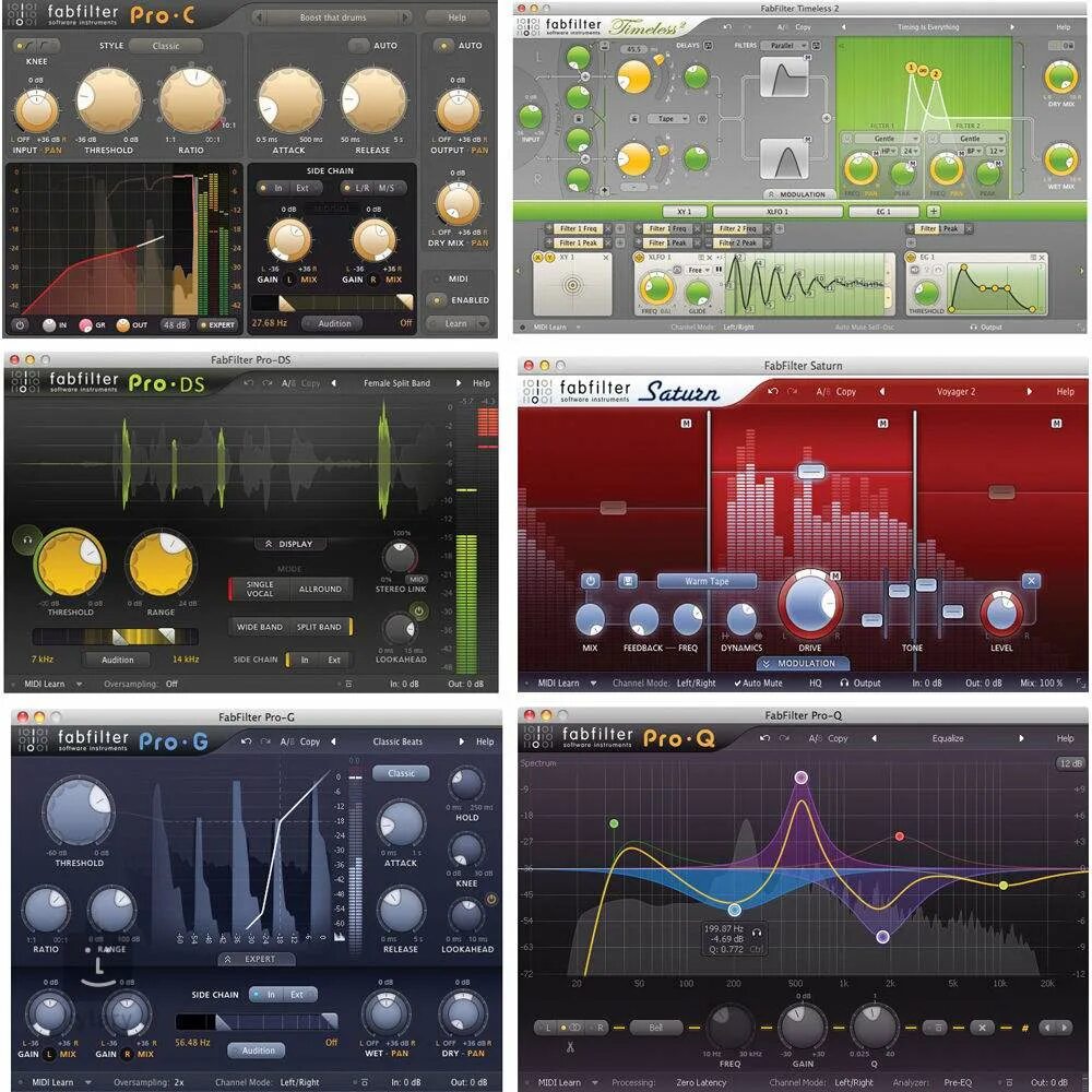 Fabfilter vst bundle. Fabfilter saturn 2. fabfilter pro c 3. fabfilter pro q3. fab filter vst.