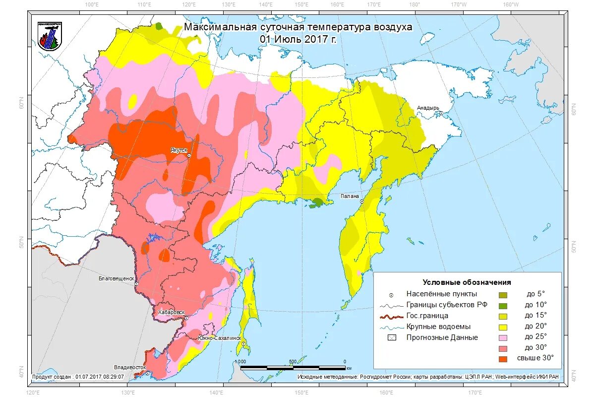 Максимальная температура в Якутии. Температура в якутском округе на карте. Температура в якутске в июле
