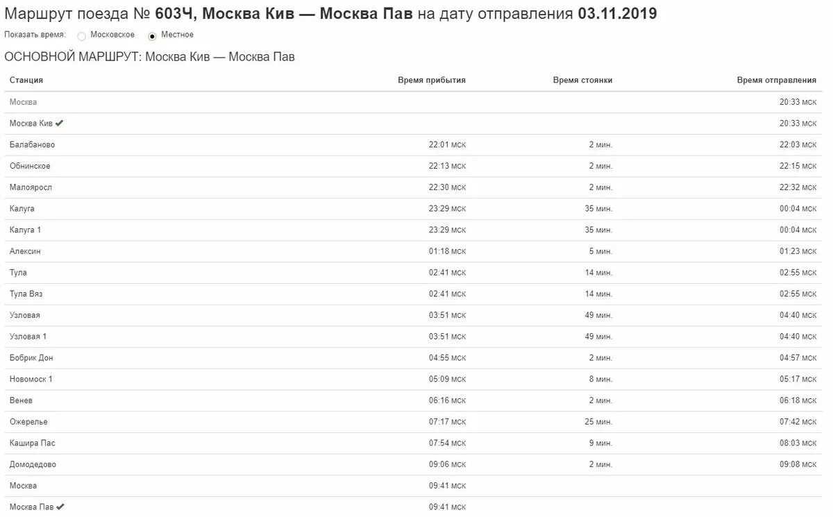 Остановки поезда 61 нальчик москва