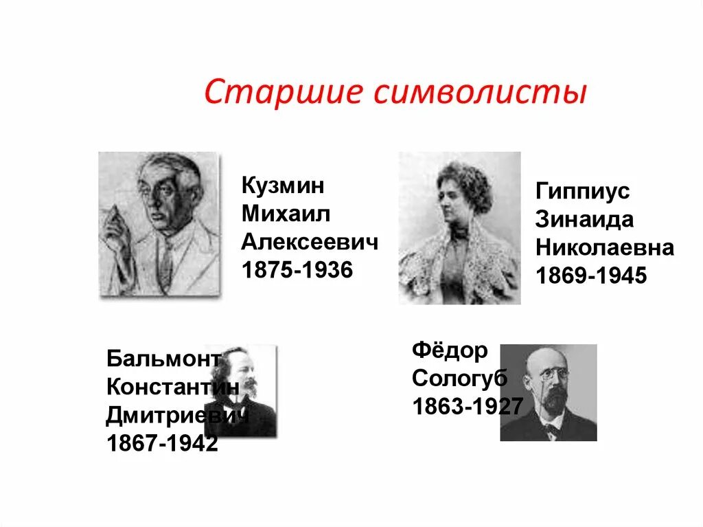 Поэты серебряного века Старшие символисты. Младшие и Старшие символисты серебряного века. Старшие символисты в литературе серебряного века. Старшие символисты и младосимволисты.