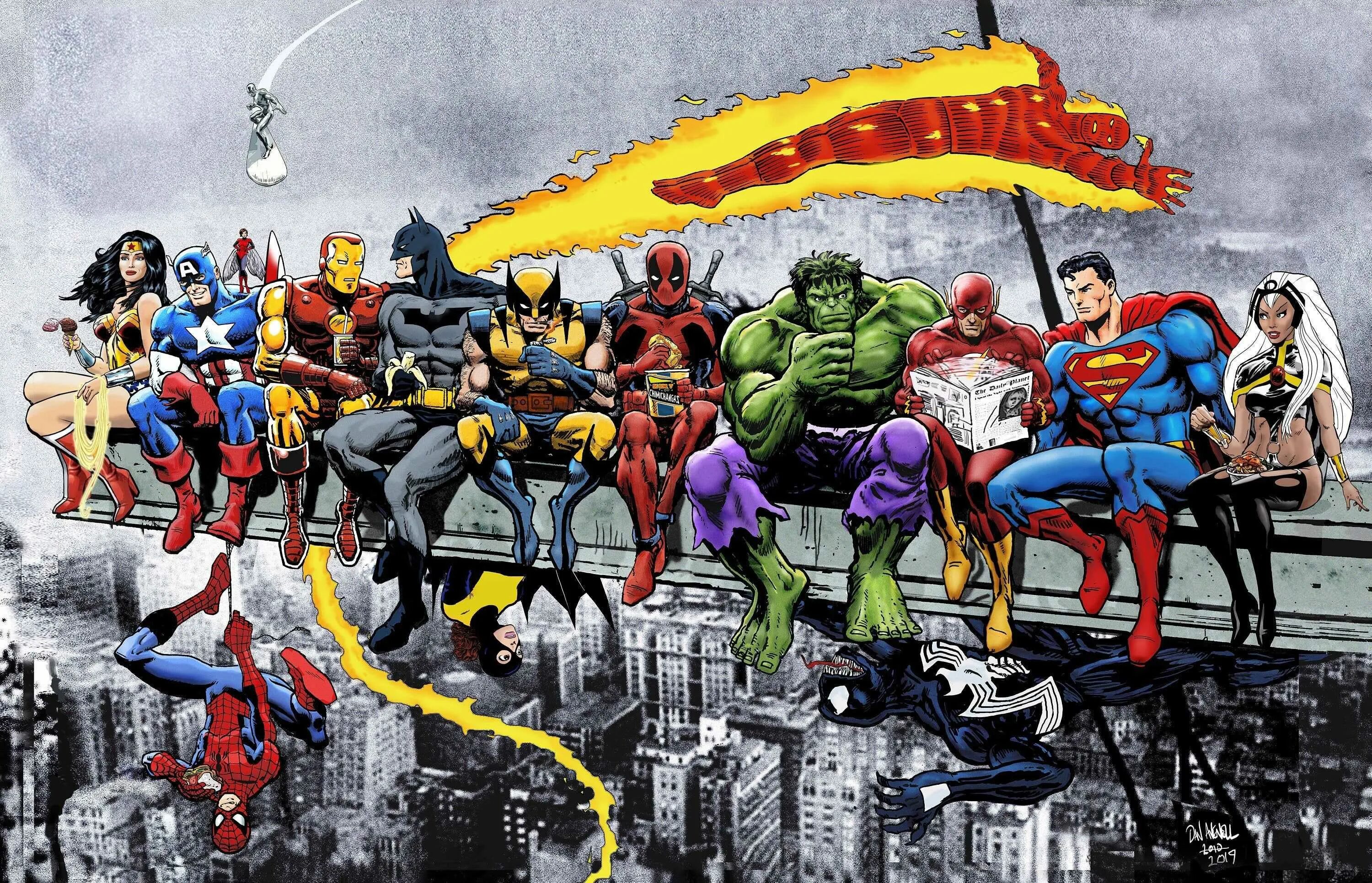 Comics. Человек паук Халк Бэтмен. Постеры с супергероями. Фотообои с супергероями. Баннер Супергерои Марвел.