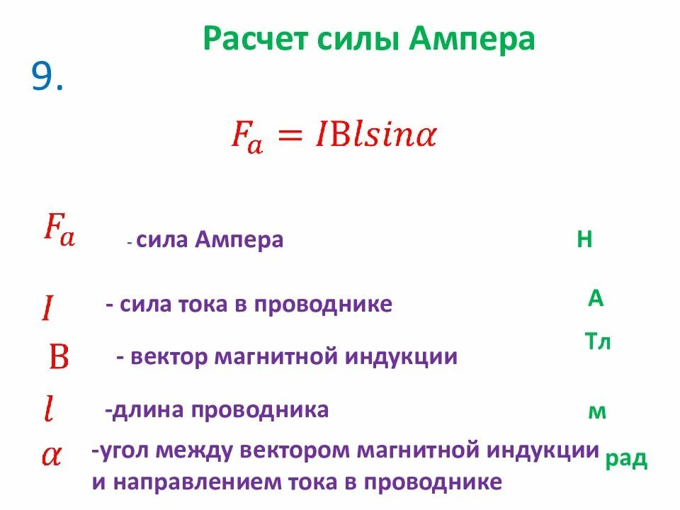 Ампер какая величина. Сила Ампера формула единица измерения. Сила Ампера формула сила тока. Сила Ампера формула физика 9 класс. Сила Ампера формула с расшифровкой.