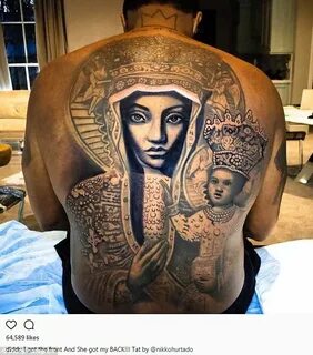 Diddy shows off enormous tattoo of Virgin Mary and Child 