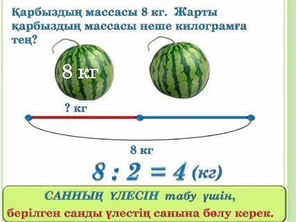 Санның бөлігі және бөлігі бойынша санды табу