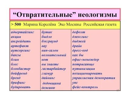 Неологизмы например