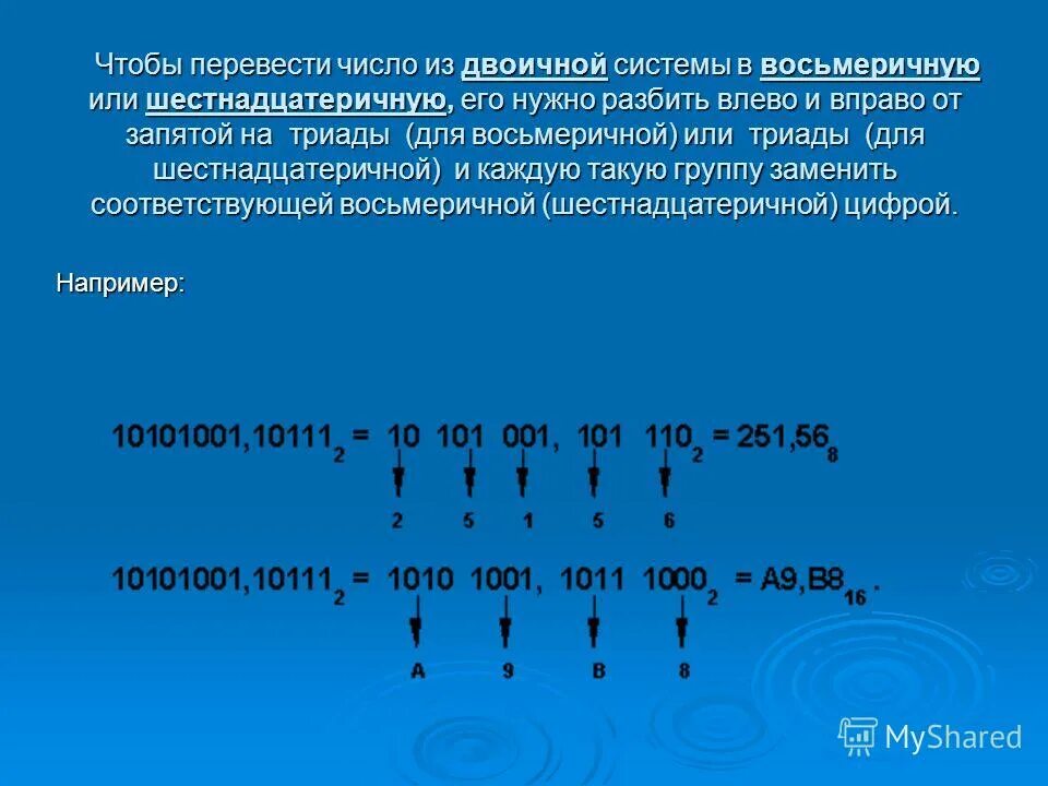 1 5 11 в десятичную. Числа в двоичной системе. Триады восьмеричной системы счисления.