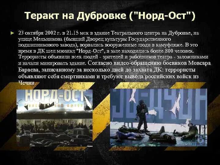 Террористический акт в Дубровке в 2002. Норд-ОСТ теракт на Дубровке.