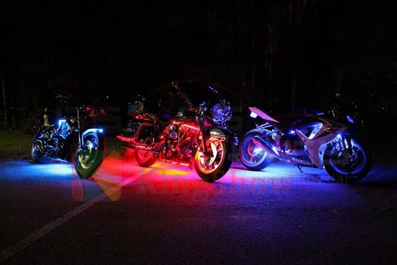 Светящиеся мотоциклы. Мотоцикл неон. Мотоцикл с неоновой подсветкой. Светодиодное освещение для мотоцикла.