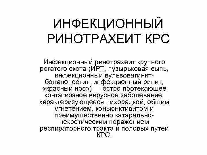 Инфекционный ринотрахеит скота. Инфекционный ринотрахеит крупного рогатого скота диагностика.