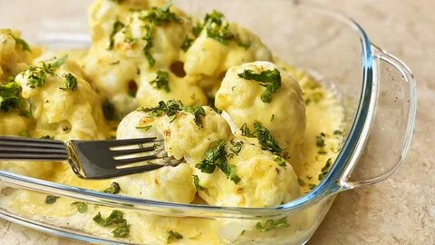 Цветная капуста с мясом запеченная